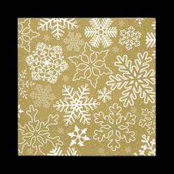 Ygo Serviet FLOCONS S/20 Goud/Wit| Tafellinnen & -Textiel|Kerst