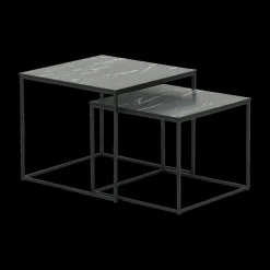 Ygo Set van 2 bijzettafels MIC Marble Noir| Salontafels & Bijzettafels