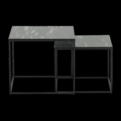 Ygo Set van 2 bijzettafels MIC Marble Noir| Salontafels & Bijzettafels