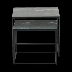 Ygo Set van 2 bijzettafels MIC Marble Noir| Salontafels & Bijzettafels