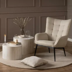 Ygo Set van 2 salontafels LIVA Travertijnlook| Salontafels & Bijzettafels