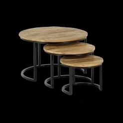 Ygo Set van 3 salontafels ZESSO Blank Hout| Salontafels & Bijzettafels
