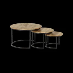 Ygo Set van 3 salontafels ZESSO Blank Hout| Salontafels & Bijzettafels