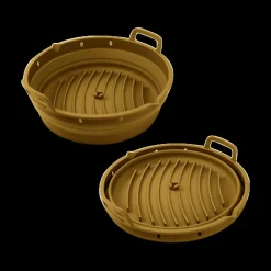 Ygo Silicone Bakvorm Airfryer AIRY Rond Oker| Kookaccessoires|Bakaccessoires