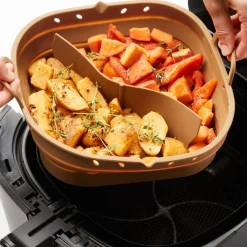 Ygo Silicone Bakvorm Airfryer AIRY Vierkant Oker| Kookaccessoires|Bakaccessoires