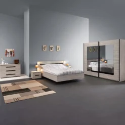 Ygo Slaapkamer IMPERIUM: Kleerkast 250cm + Bed 140x200 + Commode + 2x Nachttafels| Slaapkamers