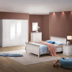 Ygo Slaapkamer JASNA: Kleerkast Draaideuren B225 + Bed 140x200 + 2x Nachttafel| Slaapkamers