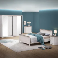Ygo Slaapkamer JASNA: Kleerkast Schuifdeuren B225 + Bed 180x200 + 2x Nachttafel| Slaapkamers