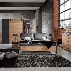 Ygo Slaapkamer KICK: Kleerkast 250cm + Bed 180x200 + 2x Nachttafels| Slaapkamers