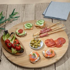 Ygo Snijplank BAMOOK Draai Bamboo Rond Ø50| Keukenaccessoires|Kookaccessoires