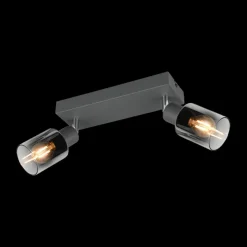 Ygo Spot CADIZ 2Del. Met./Glas Antraciet| Wandlampen