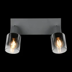 Ygo Spot CADIZ 2Del. Met./Glas Antraciet| Wandlampen