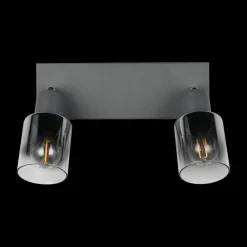 Ygo Spot CADIZ 2Del. Met./Glas Antraciet| Wandlampen