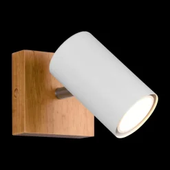 Ygo Spot MARLEY 1-Delig Hout/Metaal Wit| Spots