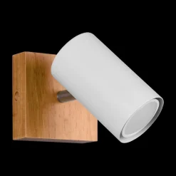Ygo Spot MARLEY 1-Delig Hout/Metaal Wit| Spots
