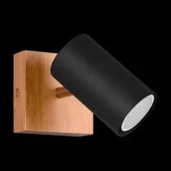Ygo Spot MARLEY 1-Delig Hout/Metaal Zwart| Spots