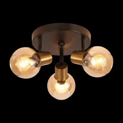 Ygo Spot OSIRA 3Del. Zwart/Glas Amber| Spots