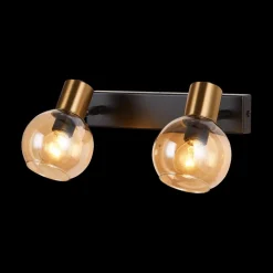 Ygo Spot OSIRA 2Del. Zwart/Glas Amber| Spots