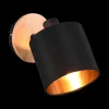 Ygo Spot TOMMY 1Del. Met./Hout Mat Zwart| Wandlampen