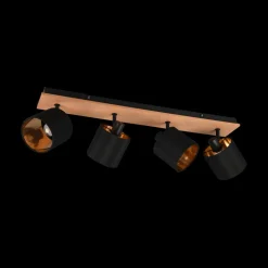 Ygo Spot TOMMY 4Del. Met./Hout Mat Zwart| Spots