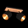 Ygo Spot TOMMY 2Del. Met./Hout Mat Zwart| Spots