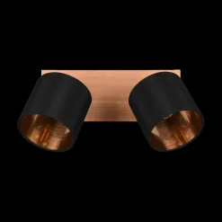 Ygo Spot TOMMY 2Del. Met./Hout Mat Zwart| Spots