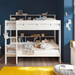 Ygo Stapelbed STITCH 90x200 Wit (Incl. Bedlade en Bodems)| Slaapkamer|Bedden