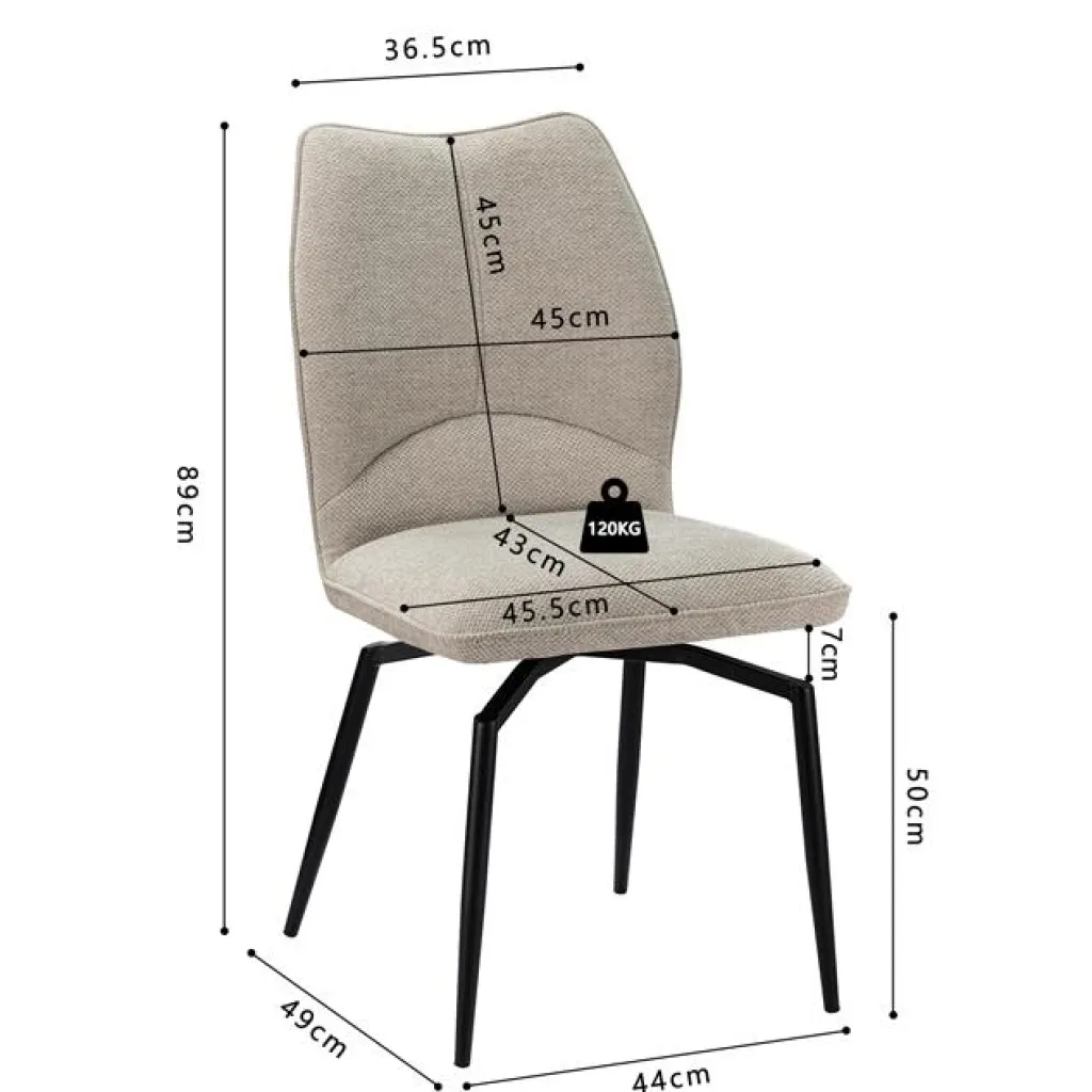Ygo Stoel ANETA Draaibaar Ecru| Stoelen