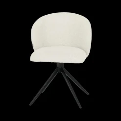 Ygo Stoel BALDER 180° Bouclé Ecru Pt Zwart| Stoelen