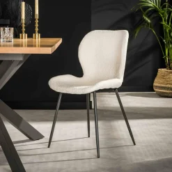 Ygo Stoel DANA Bouclé Wit| Stoelen