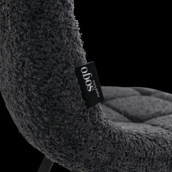 Ygo Stoel ERVI Bouclé Donkergrijs| Stoelen