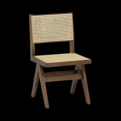 Ygo Stoel JAKI Ash Wood Walnut/Rotan| Stoelen