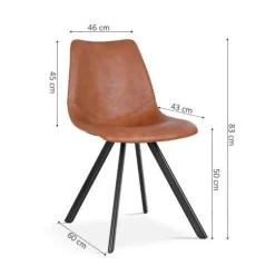 Ygo Stoel TILLY PU Cognac| Stoelen