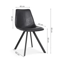 Ygo Stoel TILLY PU Zwart| Stoelen