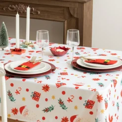 Ygo Tafelkleed OEKE 360 Wit/Rood/Groen| Tafellinnen & -Textiel