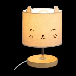 Ygo Tafellamp KATJE Hout/Kap Grijs| Decoratieve Accessoires|Kinderverlichting