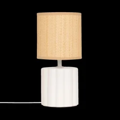 Ygo Tafellamp THYLIA Keramiek Wit m/Kap Beige| Tafellampen