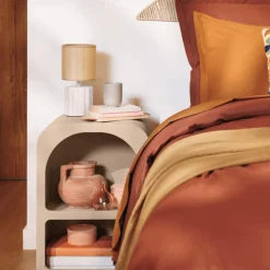 Ygo Tafellamp THYLIA Keramiek Wit m/Kap Beige| Tafellampen