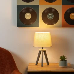 Ygo Tafellamp TREP Mini Hout Beige| Tafellampen