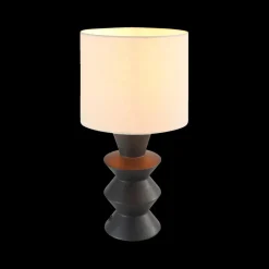 Ygo Tafellamp YALIU Keramiek Zwart met Kap Beige| Tafellampen