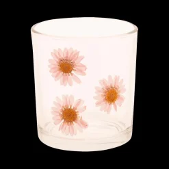 Ygo Theelichthouder FLOWERS Glas Transp.| Woondecoratie