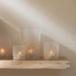 Ygo Theelichthouder SALLY Glas Oranje/Transp. XS| Woondecoratie
