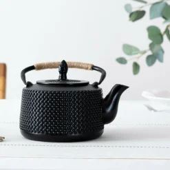 Ygo Theepot FLORRA Gietijzer Zwart 1l| Koffie & Thee
