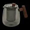Ygo Theepot TWISTE 80cl Glas Grijs/Hout| Koffie & Thee