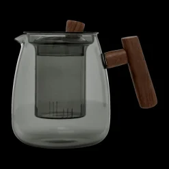Ygo Theepot TWISTE 80cl Glas Grijs/Hout| Koffie & Thee
