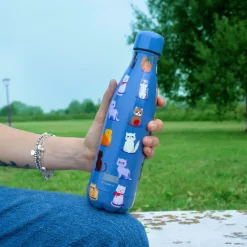 Ygo Thermosfles IDRINK 500ml Blue Cats| Koffie & Thee|To Go