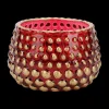 Ygo TL-Houder COLZI Glas Rood/Gouden Dots| Woondecoratie