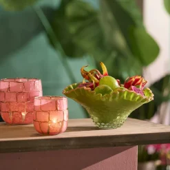 Ygo TL-Houder DRONERO L Glas Roze| Woondecoratie