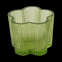 Ygo TL-Houder FIHONA Bloemvorm Glas Groen Ass.| Woondecoratie