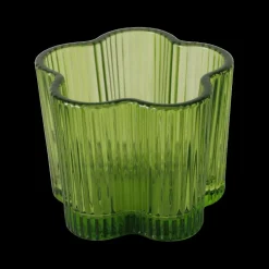 Ygo TL-Houder FIHONA Bloemvorm Glas Groen Ass.| Woondecoratie